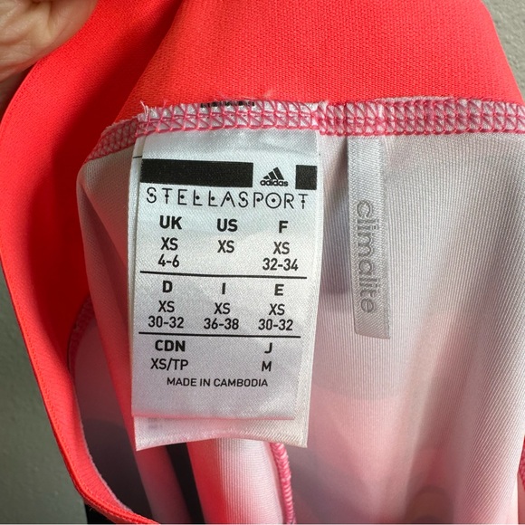 Adidas X Stella McCartney Climalite Logo Leggings in Pink Size Extra Small XS - Picture 10 of 11
